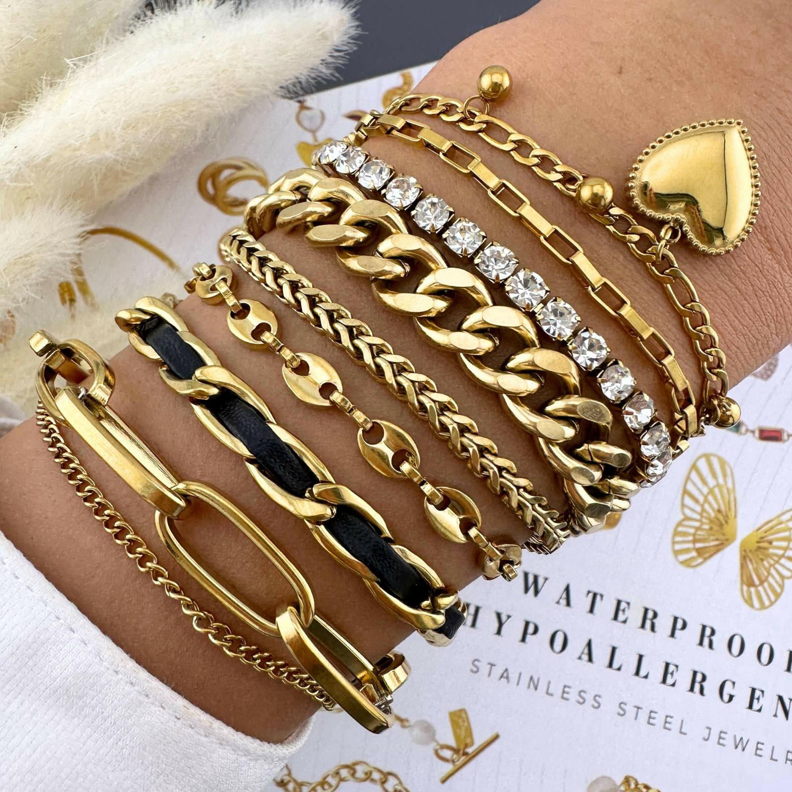 Pulsera cadena Acero Inoxidable 18k