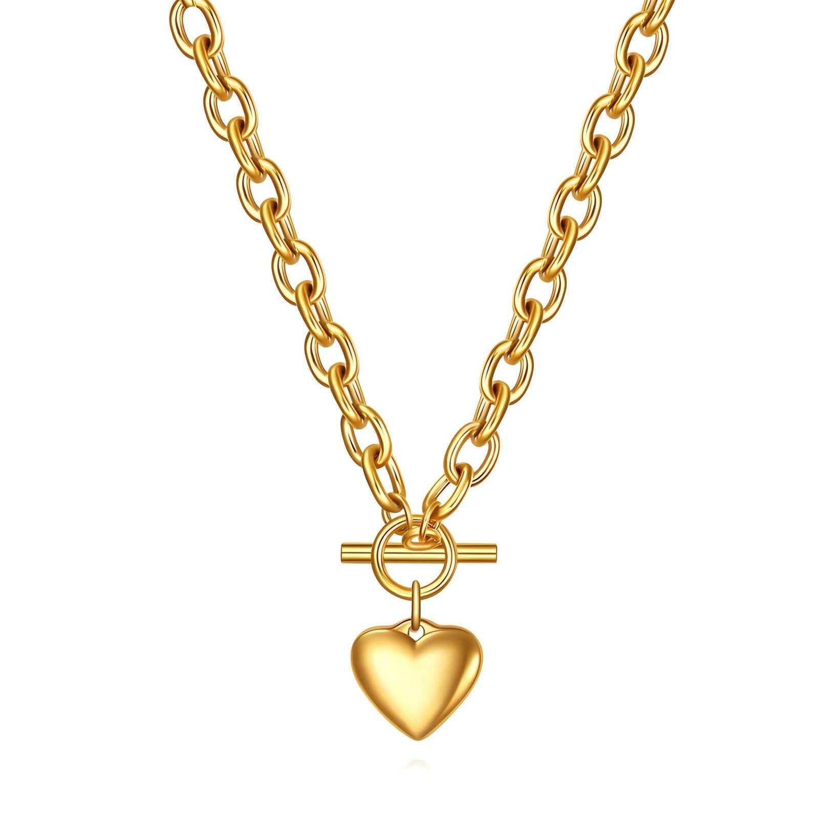 Collar “Corazón” – Acero chapado en oro de 18K