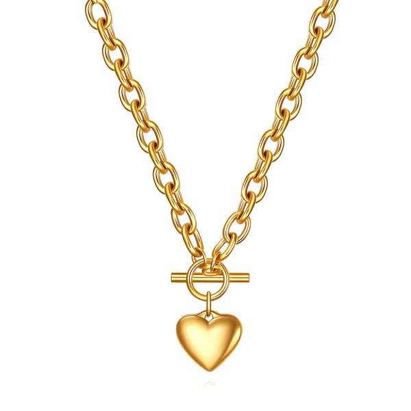 Collar “Corazón” – Acero chapado en oro de 18K