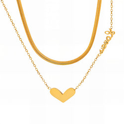 Collar "Corazón/Love" - Acero chapado en oro de 18K