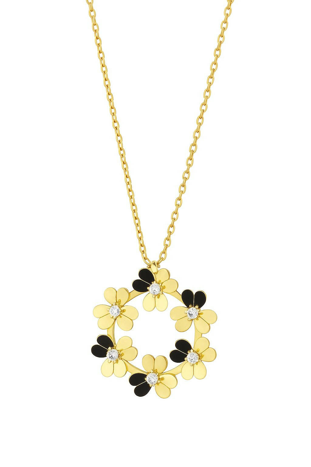 Collar floral - Acero inoxidable 18k
