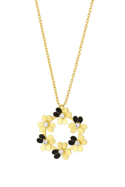 Collar floral - Acero inoxidable 18k