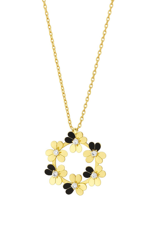 Collar floral - Acero inoxidable 18k
