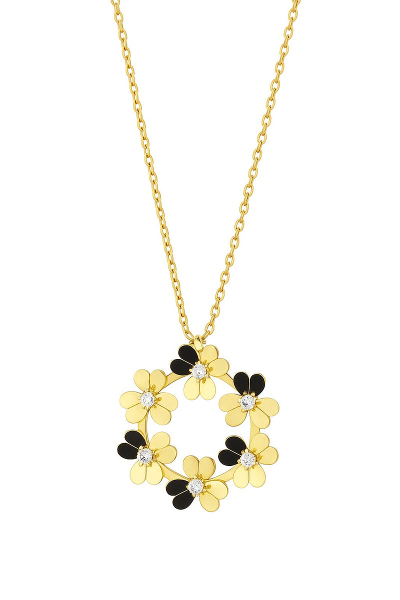 Collar floral - Acero inoxidable 18k
