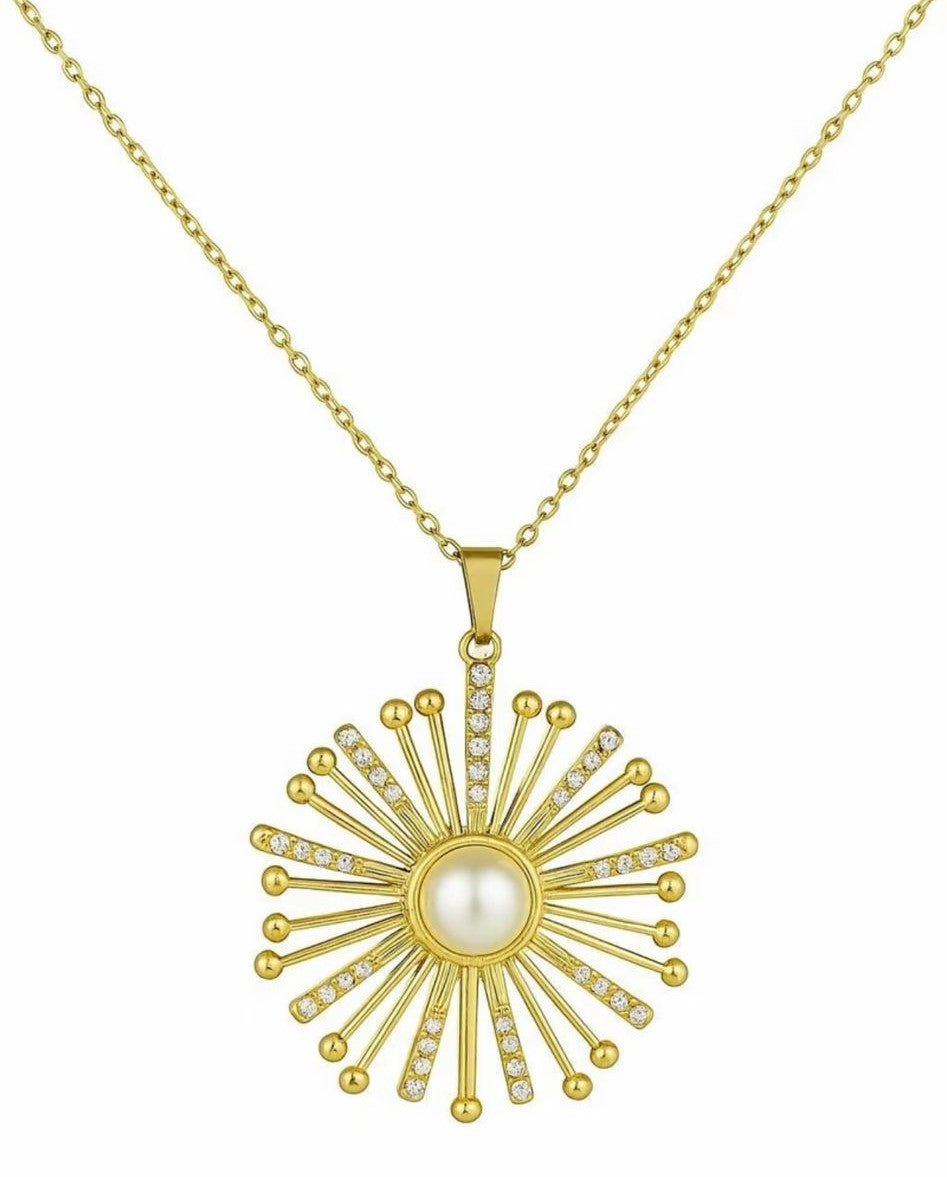 Collar Corona del Sol Acero Inoxidable